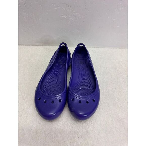 Croc Purple Ventilated Slip On Flats Womens Casual Comfortable Shoes SZ‎ 6 - Picture 1 of 6